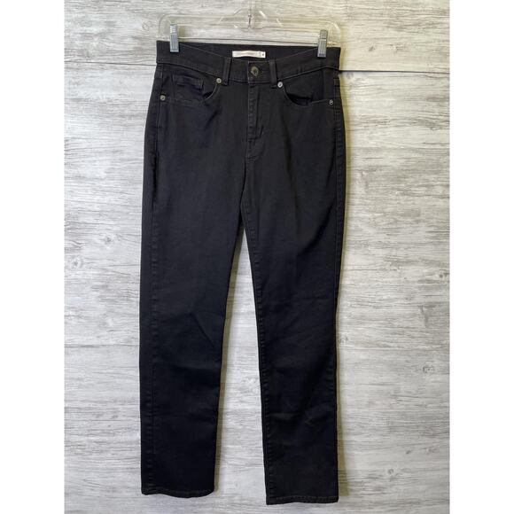 Levi's Denim - Levis Classic Straight‎ Jeans Womens 4 Black Mid Rise Stretch Waterless